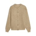 Auralee Brushed Super Kid Mohair Knit Cardigan "Grey Beige"