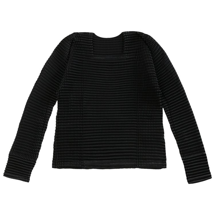 Issey Miyake Suede Like Pleats Shirt "Black"