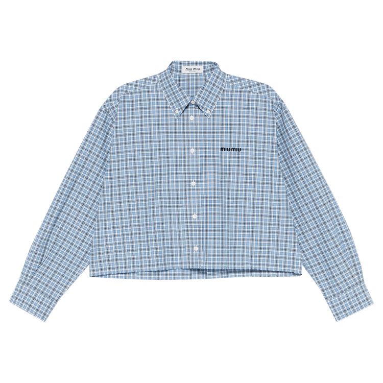 Miu Miu Check Shirt "Celeste/Blue"