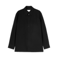Jil Sander Long-Sleeve Wool Gabardine Shirt "Black"