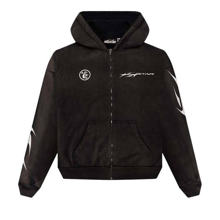 Hellstar Logo Zip-Up Hoodie "Black"