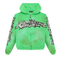 Hellstar Graffiti Zip-Up Hoodie "Green"