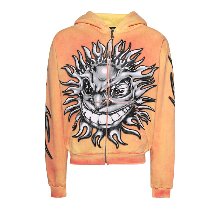 Hellstar Sun Zip-Up Hoodie "Orange"
