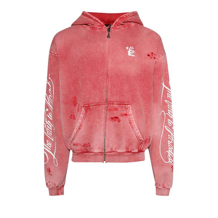 Hellstar Path To Paradise Zip-Up Hoodie "Red"
