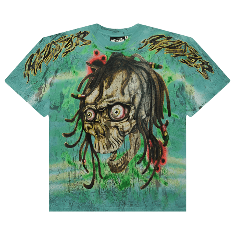 Hellstar Rasta Skull Tye-Dye T-Shirt "Green"