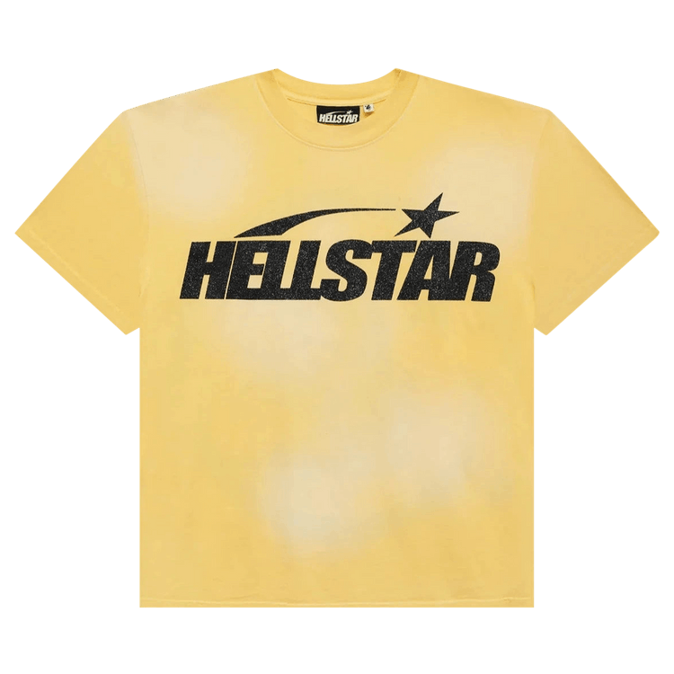 Hellstar Classic Black Glitter Logo T-Shirt "Yellow"