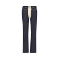 Jean Paul Gaultier Contrasting Lace-Up Denim Jeans "Indigo/Beige"