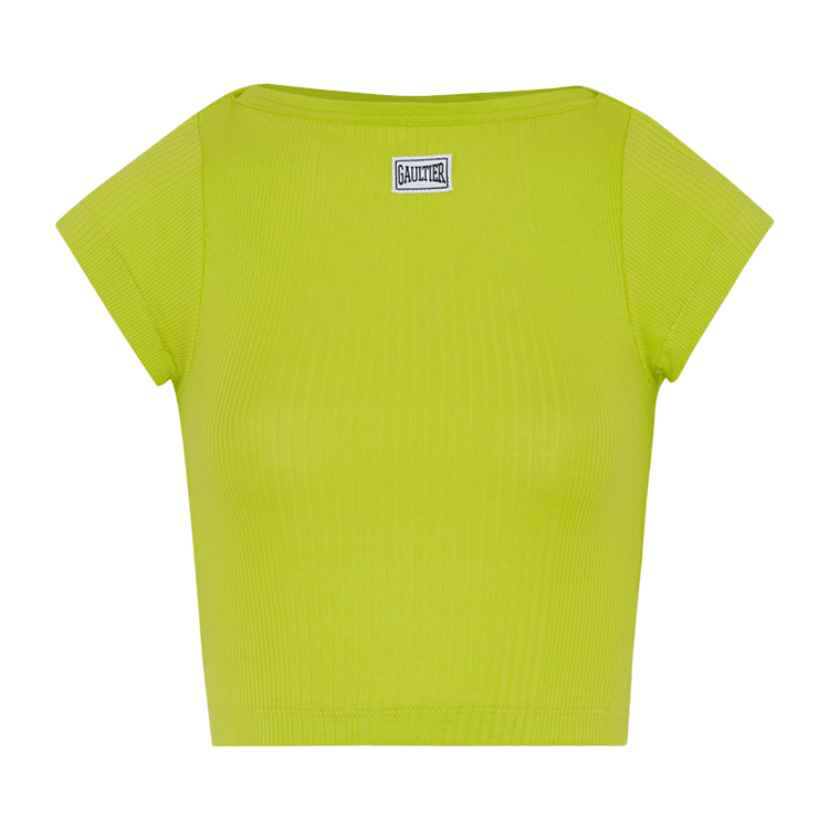 Jean Paul Gaultier Cropped Baby Tee "Lime"