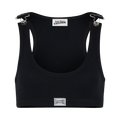 Jean Paul Gaultier Cropped Patch Tank Top "Black"