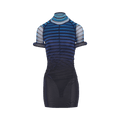 Jean Paul Gaultier 3D Collar Short Dress "Black/Navy/Light Blue"
