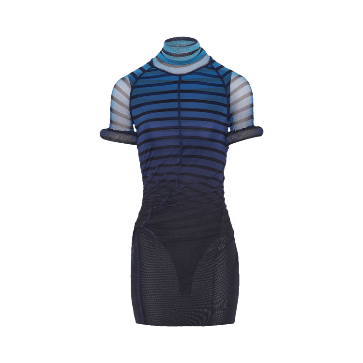 Jean Paul Gaultier 3D Collar Short Dress "Black/Navy/Light Blue"
