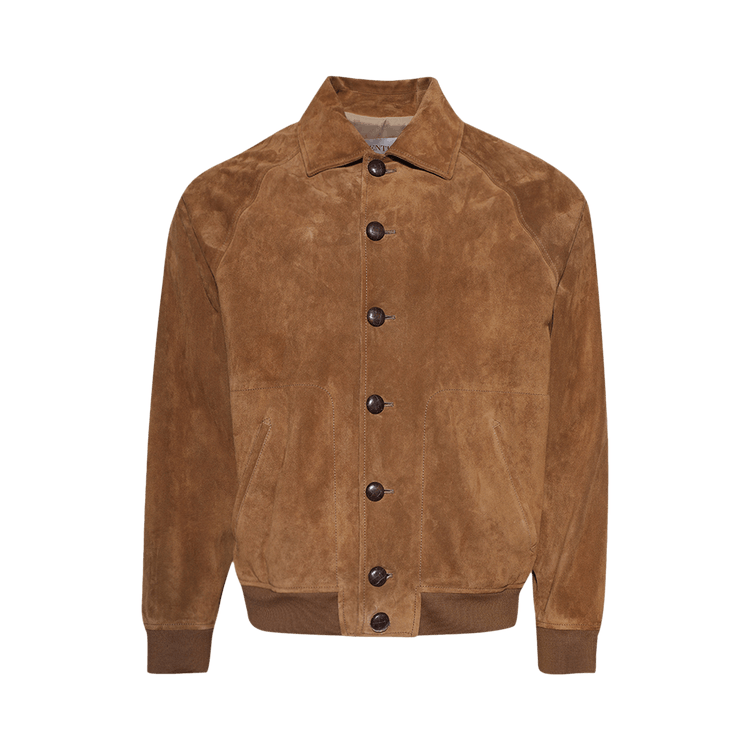 Valentino Suede Button-Up Jacket "Cuoio"
