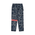 Advisory Board Crystals Crystal Rivet Patchwork Double Knne Pants "Blue"