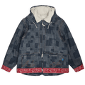 Advisory Board Crystals Crystal Rivet Patchwork Denim Hoodie "Blue"