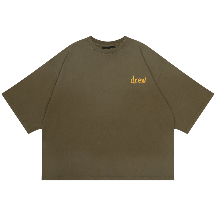 Drew House Scribble Boxy T-Shirt "Faded Olive"