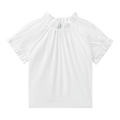 Simone Rocha Elasticated Gathered Ruffle Tulip Top "White"