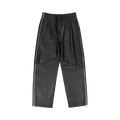 PURPLE BRAND Leather Side Zip Track Pants "Black"