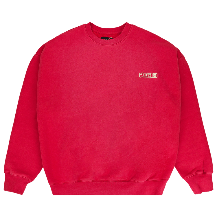 PURPLE BRAND HWT Fleece Plate Crewneck Sweatshirt "Red"