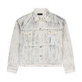 PURPLE BRAND X-Ray Iridescent Wave Foil Denim Jacket "White"
