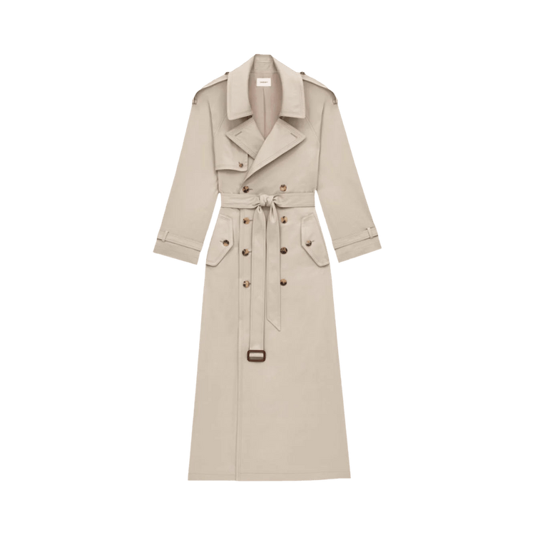 Saint Laurent Long Trench Coat "Beige Clair"