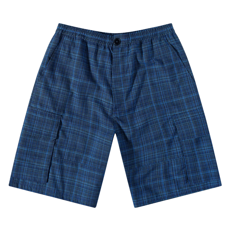Marni Drawstring Plaid Cargo Shorts "Blue"