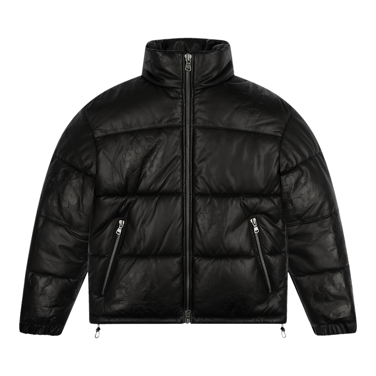 Denim Tears Leather Embossed Wreath Puffer Jacket "Black"