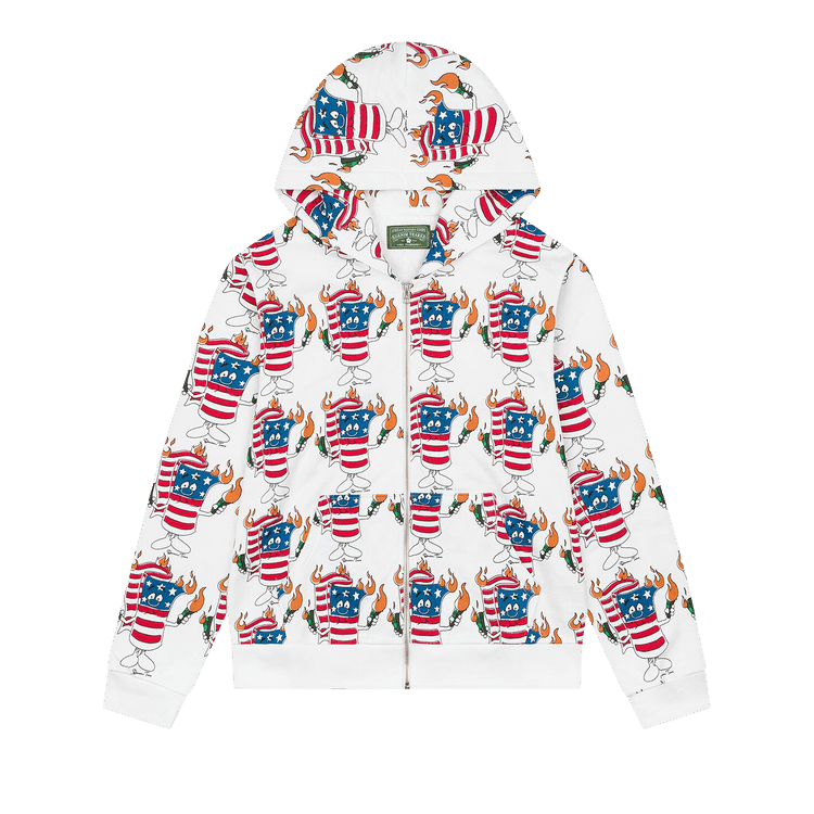 Denim Tears Firecracker Zip Hoodie "White"