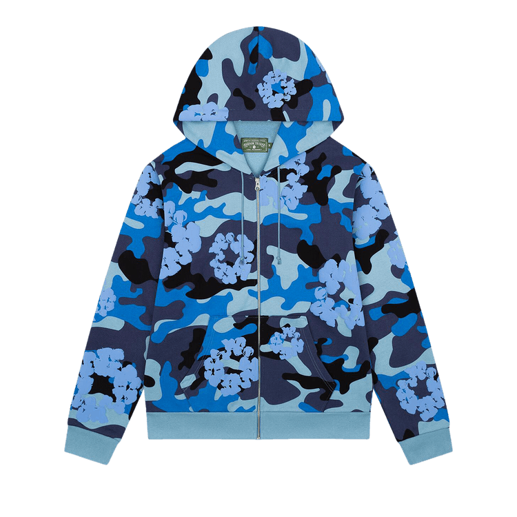 Denim Tears Wreath Zip Hoodie "Blue Camo"