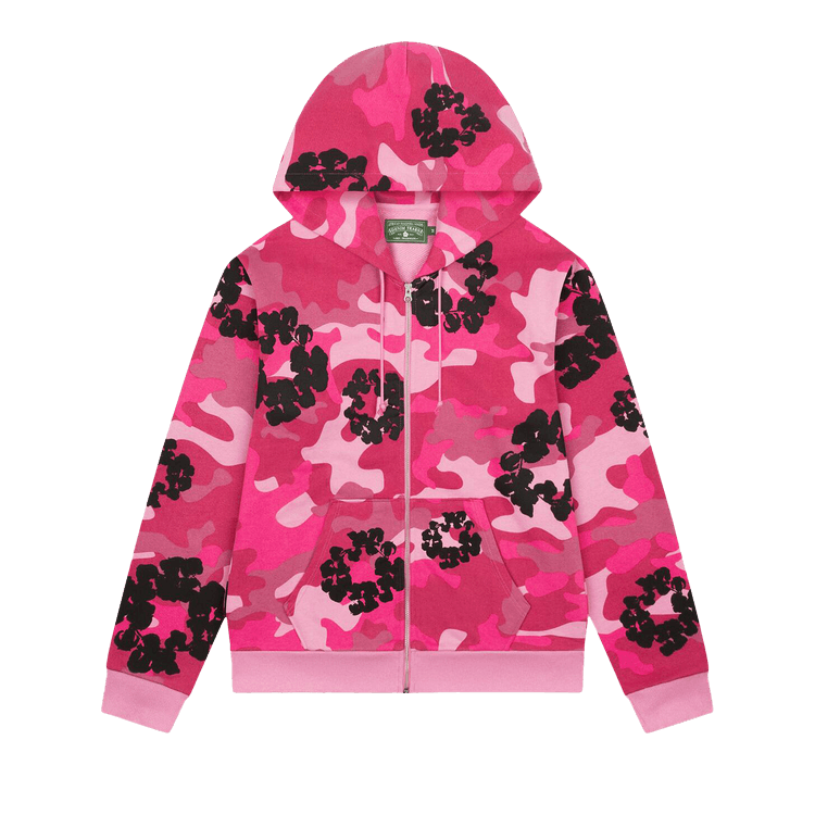 Denim Tears Wreath Zip Hoodie "Pink Camo"