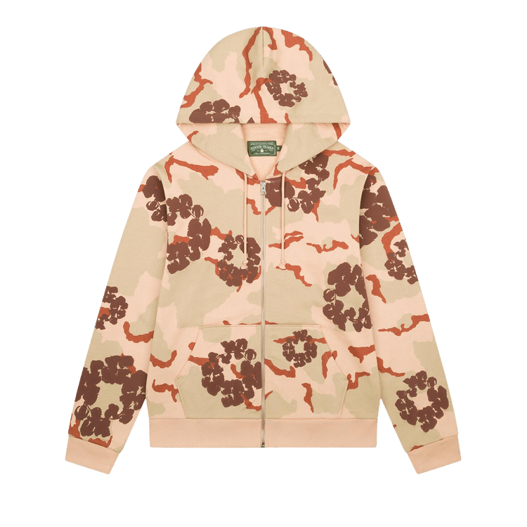 Denim Tears Wreath Zip Hoodie "Tan Camo"