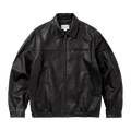 thisisneverthat Leather Harrington Jacket "Black"
