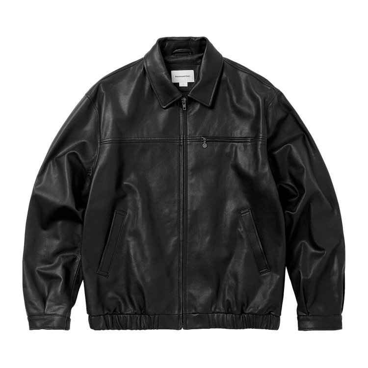 thisisneverthat Leather Harrington Jacket "Black"