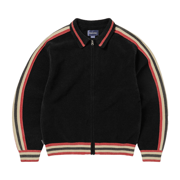 thisisneverthat Striped Zip Cardigan "Black"
