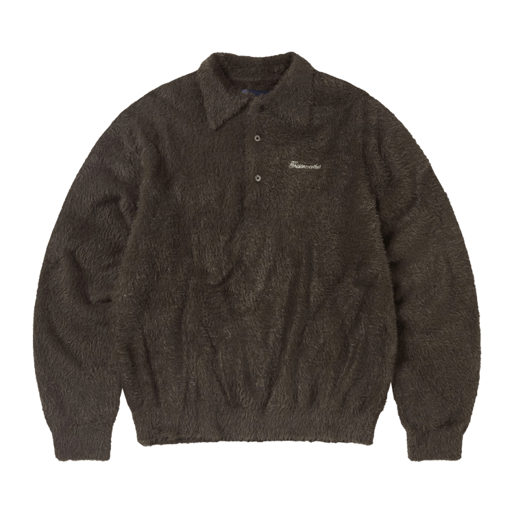 thisisneverthat SCT-Logo Shaggy Knit Polo "Brown"