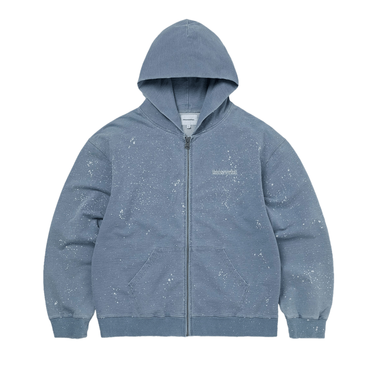 thisisneverthat Indigo Dyed Zip Up Hoodie "Washed Blue"