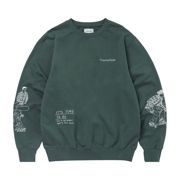 thisisneverthat Sketch Embroidery Crewneck "Dark Green"