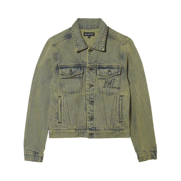 MAINS Washed Denim Jacket "Green"