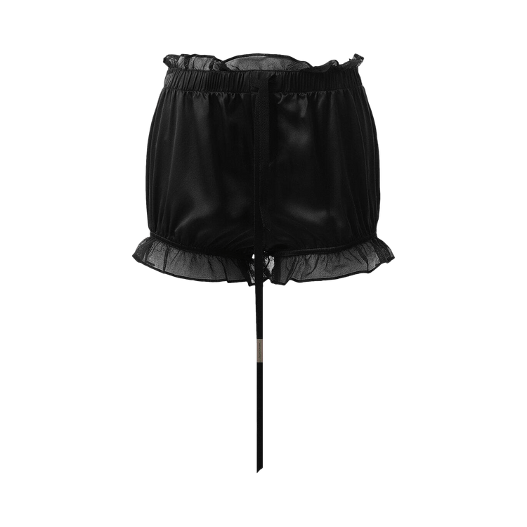 Ann Demeulemeester Boxer Shorts With Tulle Trim "Black"