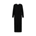 Jean Paul Gaultier Flocked Morphing Pinstripes Mesh Long Dress "Black"