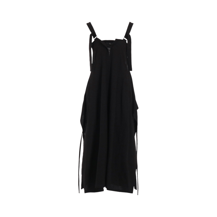 Y's Side Button Shoulder Strap Dress 'Black'
