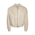 Jil Sander Leather Bomber Jacket "Porcelain"