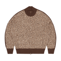 Corteiz VVS Leopard Jacquard Knit Zip Up "Brown"
