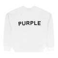 PURPLE BRAND HWT Fleece Crewneck Sweatshirt "White"