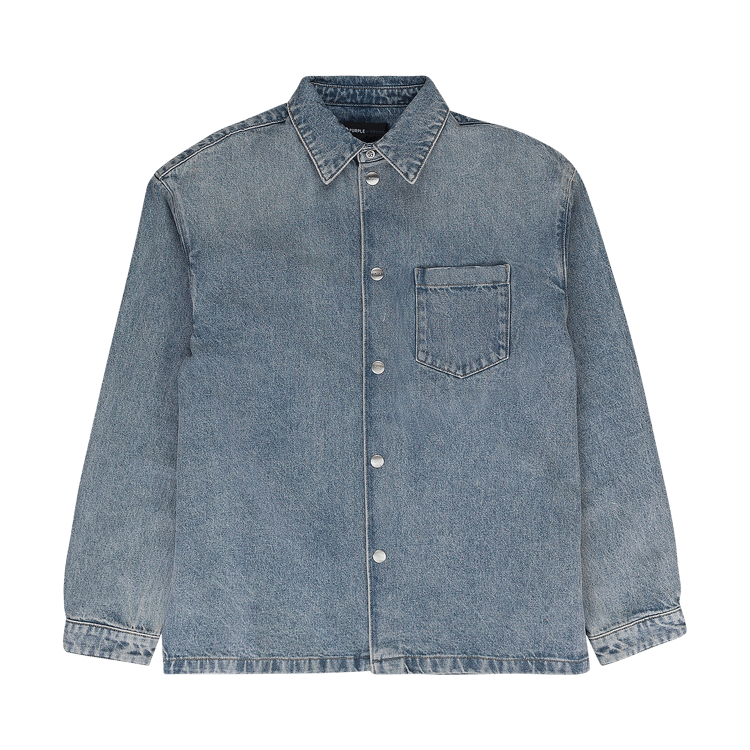 PURPLE BRAND Snap Front Shirt Jacket "Indigo"