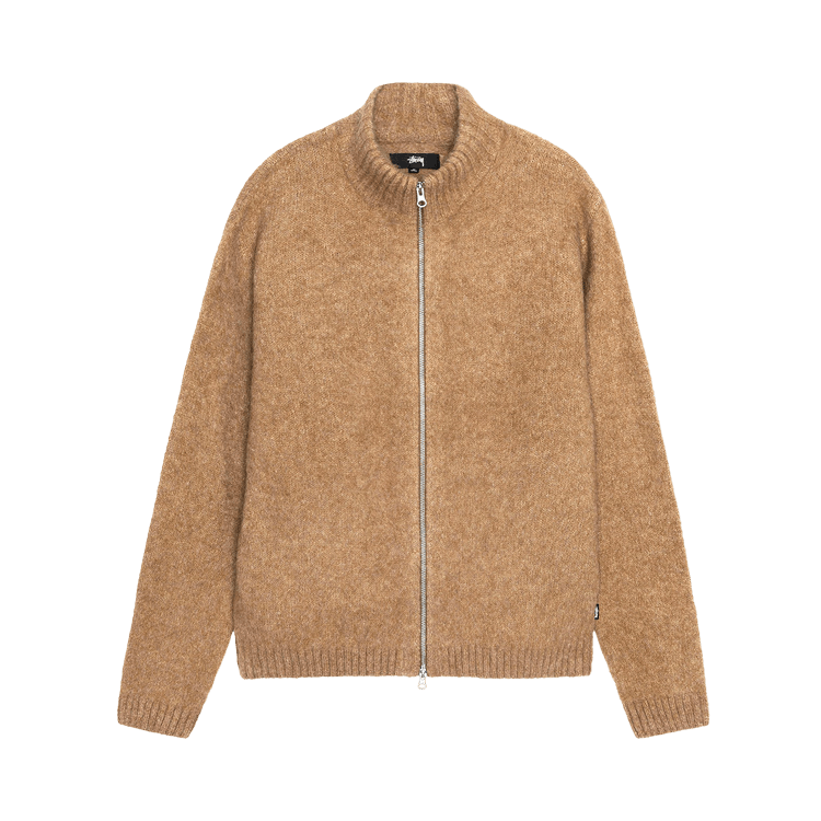 Stussy Full Zip Brushed Merino Sweater "Camel"