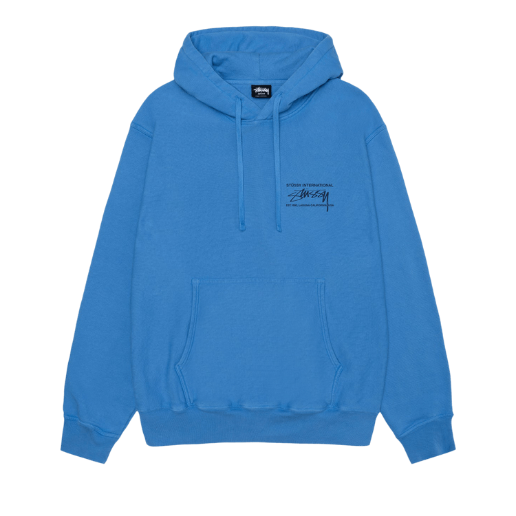 Stussy Smooth International Hoodie Pigment Dyed "Blue"