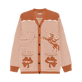 Bode Buckaroo Cardigan "Brown/Cream"