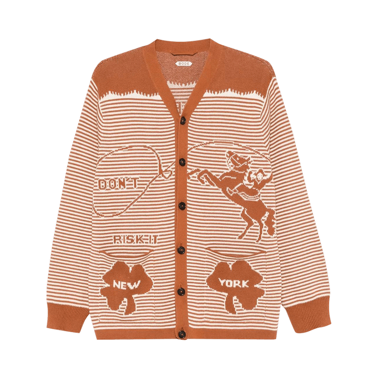 Bode Buckaroo Cardigan "Brown/Cream"