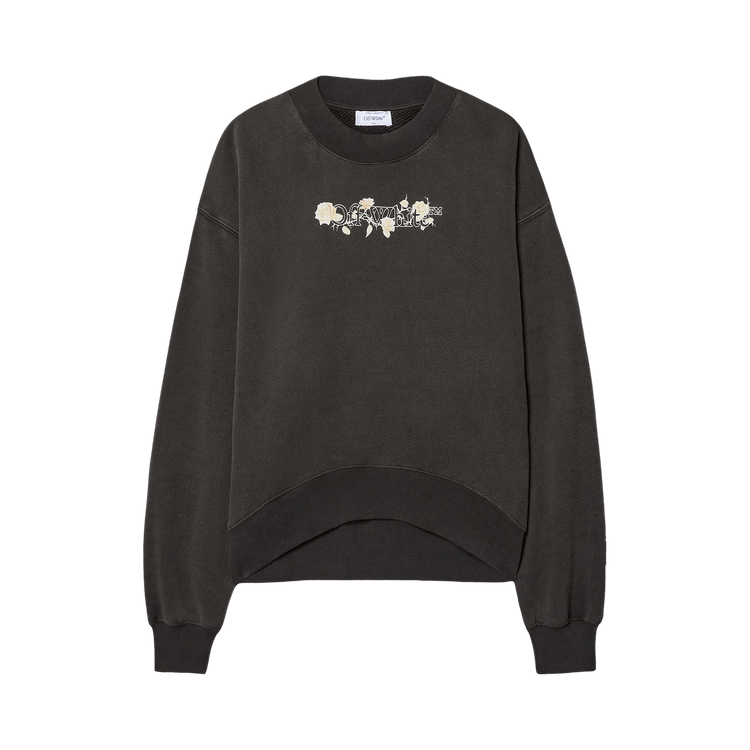 Off-White Bookish Roses Over Crew Sweatshirt "Washed Black"
