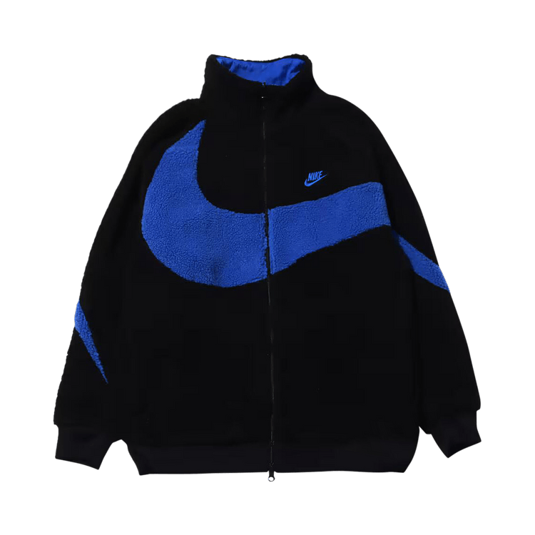 Nike Big Swoosh Reversible Boa Jacket (Asia Sizing) "Black/Game Royale"